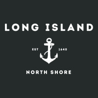 Long Island New York North Shore Est 1640 White Text Pullover Hoodie Women's Triblend Scoop T-shirt | Artistshot