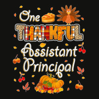 One Thankful Assistant Principal Fall Autumn Thanksgiving Scorecard Crop Tee | Artistshot