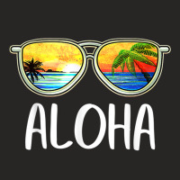 Aloha Hawaii Hawaiian Island Sunglasses Palm Trees Beach T Shirt Ladies Fitted T-shirt | Artistshot