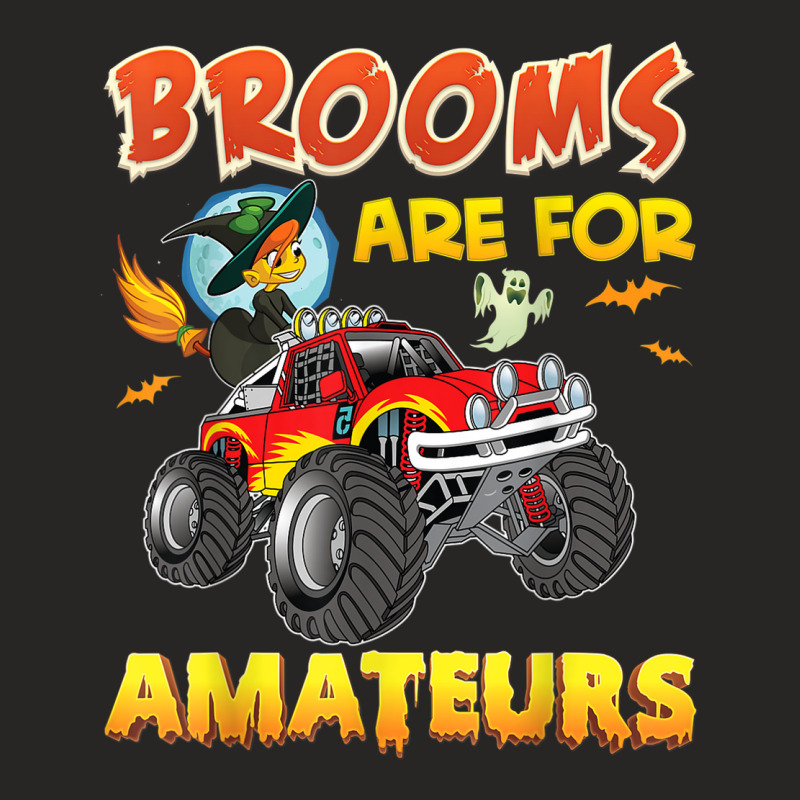 Brooms Are For Amateurs Witch Monster Car Halloween Scary Ladies Fitted T-Shirt by Bewitch | Artistshot