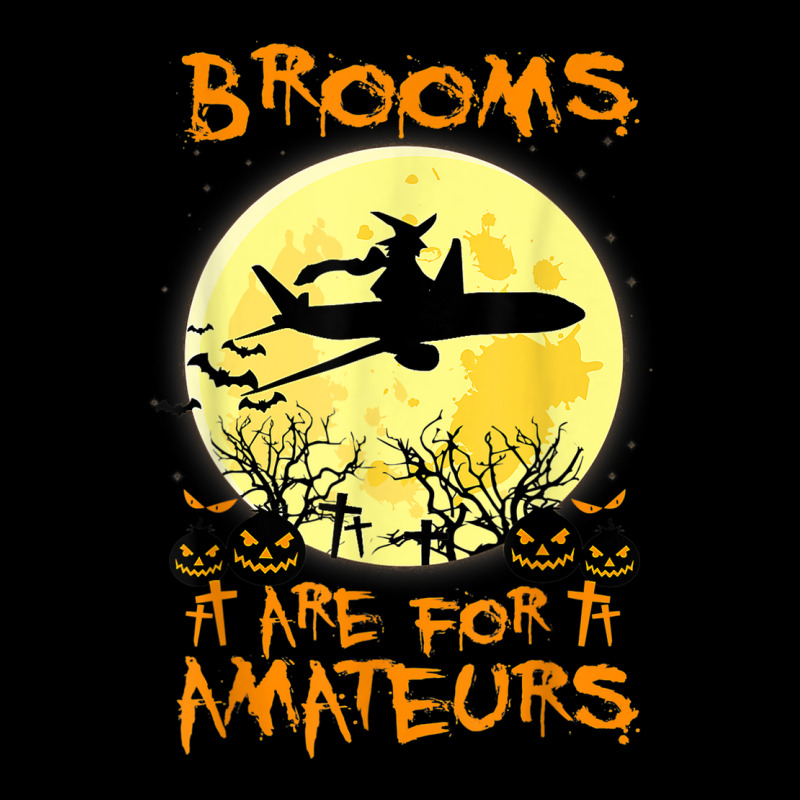 Brooms Are For Amateurs Plane Funny Halloween Pilot Costume Women's V-Neck T-Shirt by Uniform | Artistshot