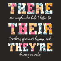 There Their They Re English Grammar Teacher Funny Quotes Ladies Fitted T-shirt | Artistshot