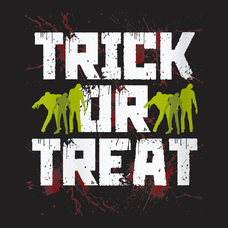 Womens Trick Or Treat, Zombies And Blood Halloween V Neck T Shirt T-shirt | Artistshot