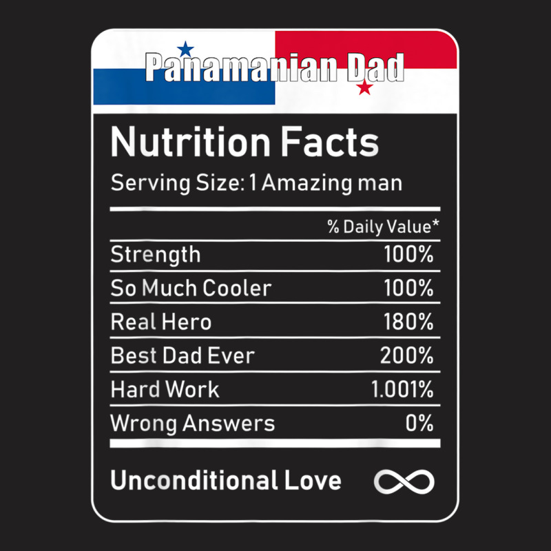 Panamanian Dad Nutrition Facts T Shirt T-Shirt by cm-arts | Artistshot