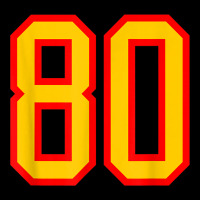 Number #80 Red Yellow Sports Jersey Birthday Lucky Number 80 Women's V-neck T-shirt | Artistshot