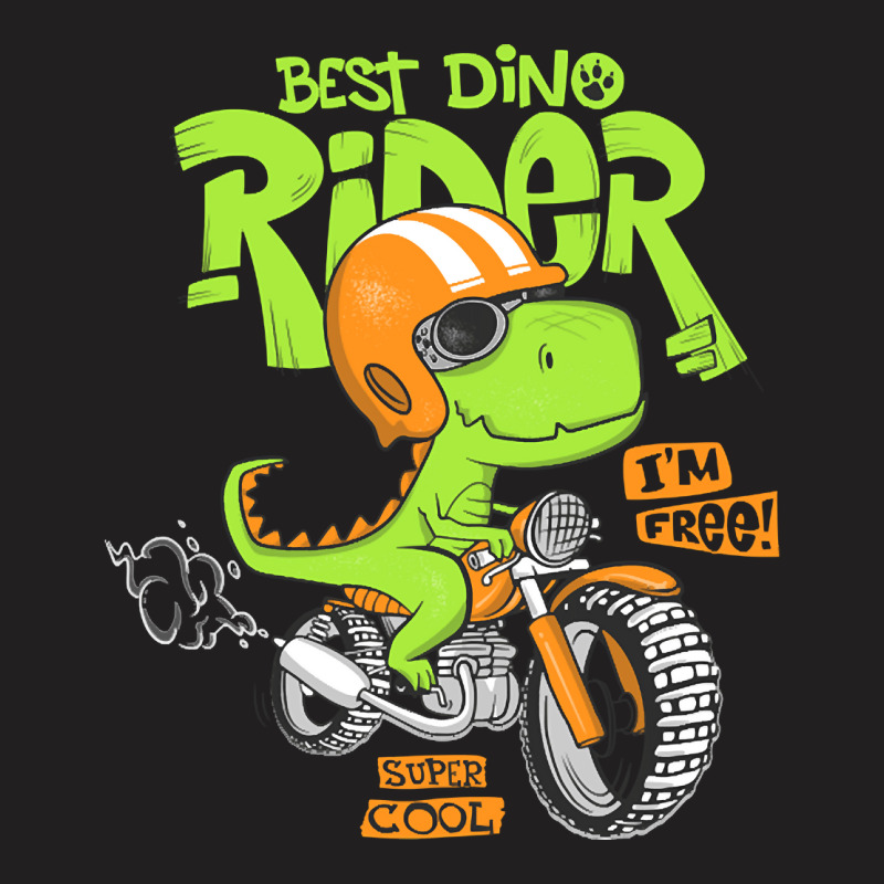 Dinosaur Riding Motorbike, Dinosaur Riding Motorbike Art, Dinosaur Rid T-shirt | Artistshot