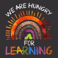 Womens We Are Hungry For Learning Rainbow Caterpillar Teacher V Neck T Vintage Hoodie | Artistshot