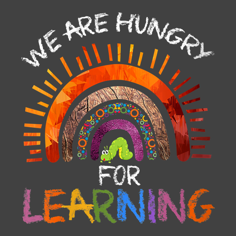 Womens We Are Hungry For Learning Rainbow Caterpillar Teacher V Neck T Vintage T-shirt | Artistshot