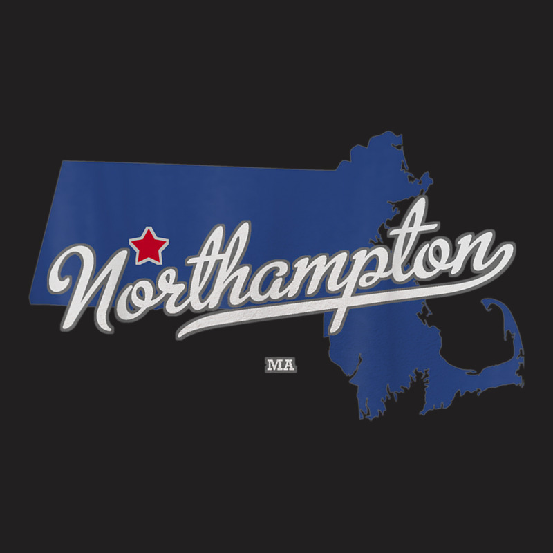 Northampton Massachusetts Ma Map T-shirt | Artistshot