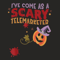 I've Come As A Scary Telemarketer Joke Halloween Costume Ladies Fitted T-shirt | Artistshot