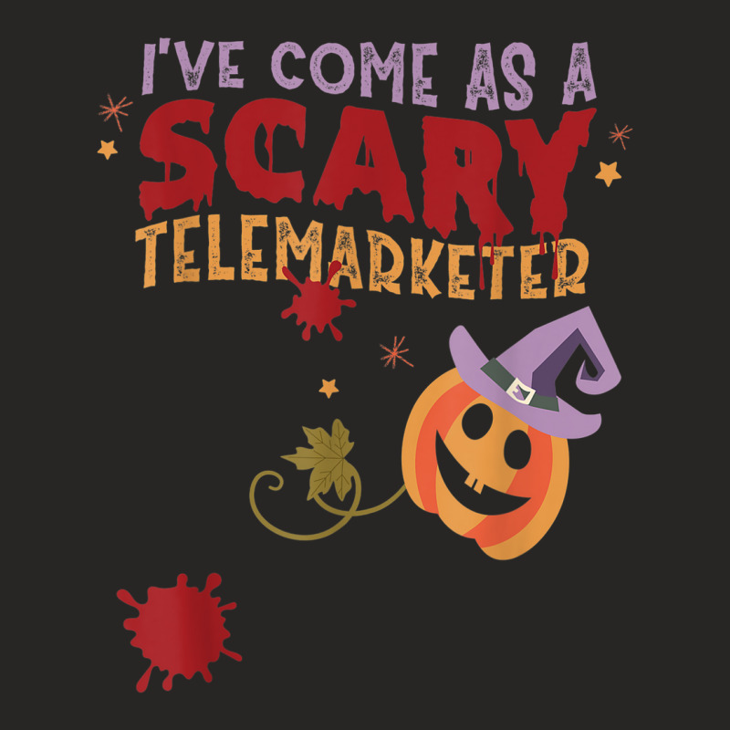 I've Come As A Scary Telemarketer Joke Halloween Costume Ladies Fitted T-Shirt by Renew | Artistshot