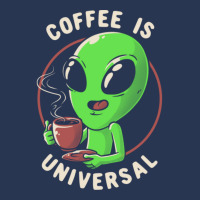 Coffee Is Universal - Funny Cute Alien Gift Men Denim Jacket | Artistshot