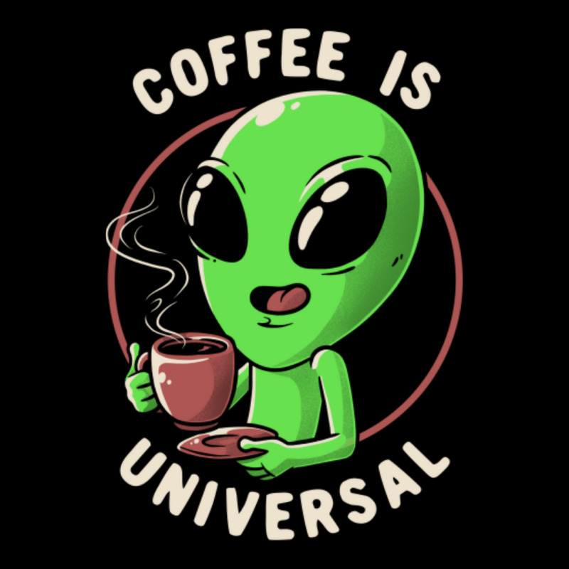 Coffee Is Universal - Funny Cute Alien Gift Women's V-Neck T-Shirt by cm-arts | Artistshot