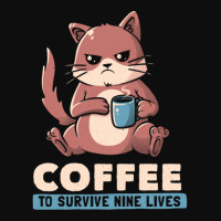 Coffee To Survive Nine Lives - Funny Cute Cat Crop Top | Artistshot