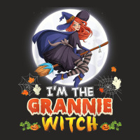 I'm The Grannie Witch Halloween Flying Broom Moon Ghost Ladies Fitted T-shirt | Artistshot