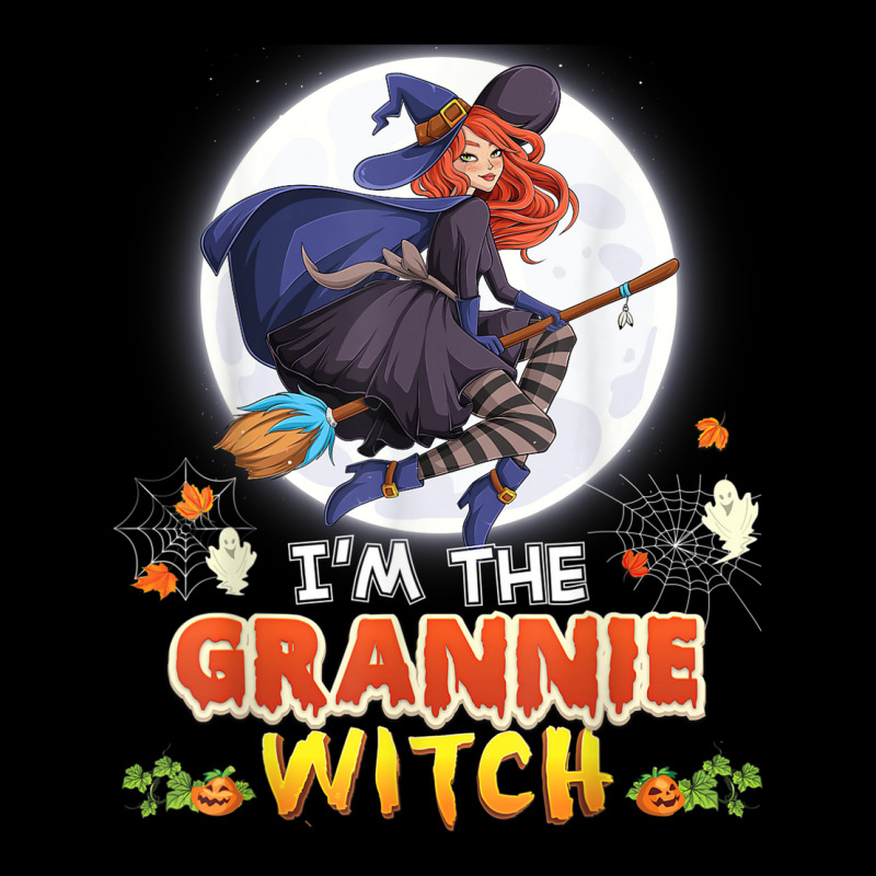 I'm The Grannie Witch Halloween Flying Broom Moon Ghost Cropped Hoodie by Queens | Artistshot