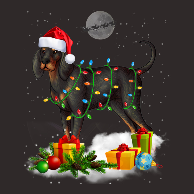 Funny Black And Tan Coonhound Dog Christmas Lights Santa Racerback Tank by Clinical | Artistshot