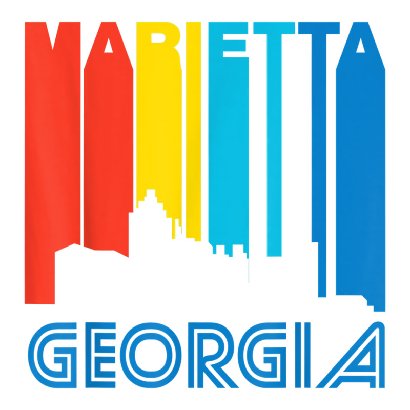 Retro 1970's Style Marietta Georgia Skyline T Shirt V-neck Tee | Artistshot