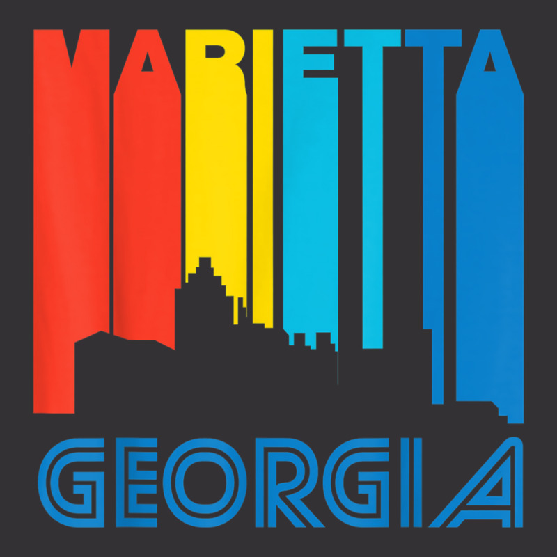 Retro 1970's Style Marietta Georgia Skyline T Shirt Vintage Hoodie And Short Set | Artistshot