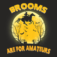 Brooms Are For Amateurs Shirt Witch Riding Horse Halloween Ladies Fitted T-shirt | Artistshot