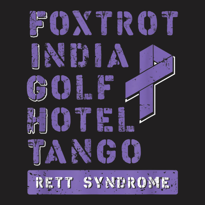 Fight Rett Syndrome   Phonetic Alphabet Purple Ribbon T-shirt | Artistshot