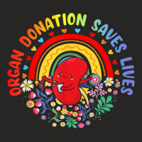 Organ Donation Saves Lives Rainbow Transplant Awareness Ladies Fitted T-shirt | Artistshot