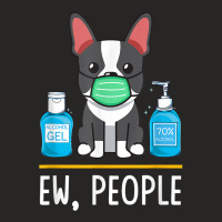 Boston Terrier Dog Face Mask Hand Sanitizer Funny Ew People T Shirt Ladies Fitted T-shirt | Artistshot