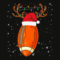 Football Funny Football Reindeer Santa Hat Christmas Holiday 142 Scorecard Crop Tee | Artistshot