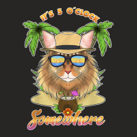 It Is 5 O´clock Somewhere Drinking Siberian Cat Ladies Fitted T-shirt | Artistshot