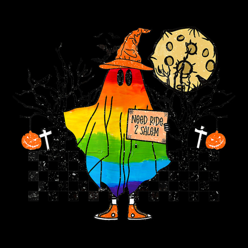 Hitchhiking Ghost Lgbtq Halloween Spooky Season Coming Out Men's 3/4 Sleeve Pajama Set by Bewitch | Artistshot