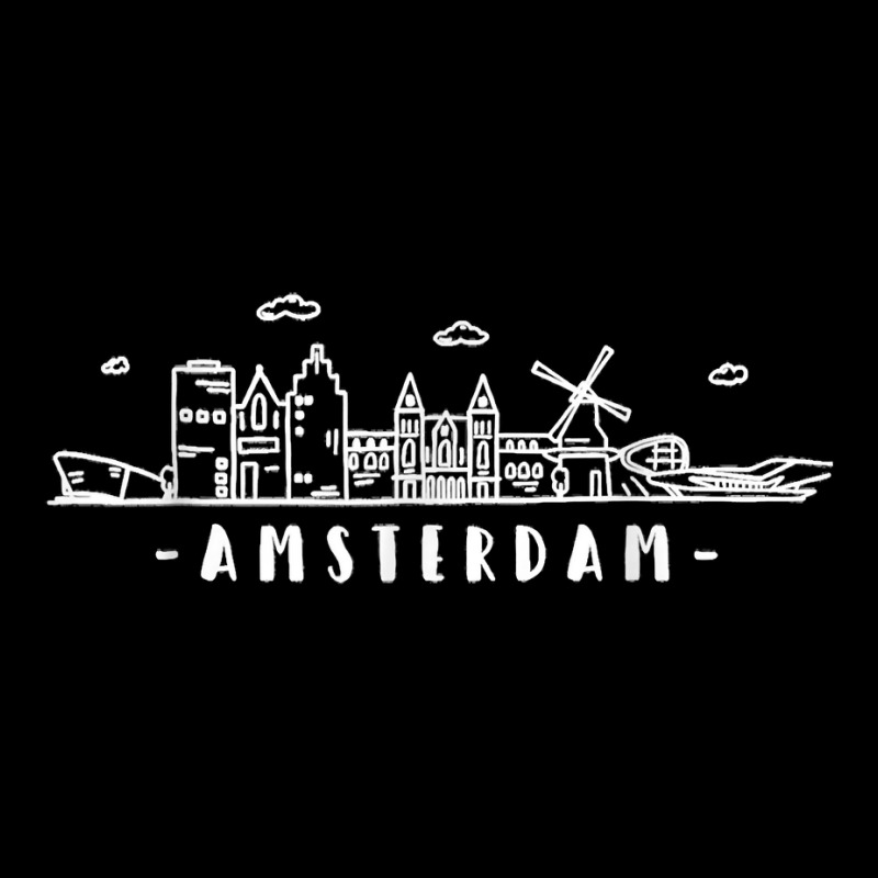 Amsterdam Skyline Vintage Netherlands Holland Dutch Souvenir T Shirt Men's Long Sleeve Pajama Set by cm-arts | Artistshot