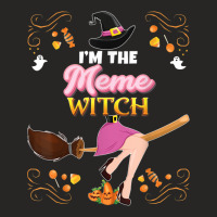 I'm The Meme Witch Broom Candy Pumpkin Family Halloween Girl Ladies Fitted T-shirt | Artistshot