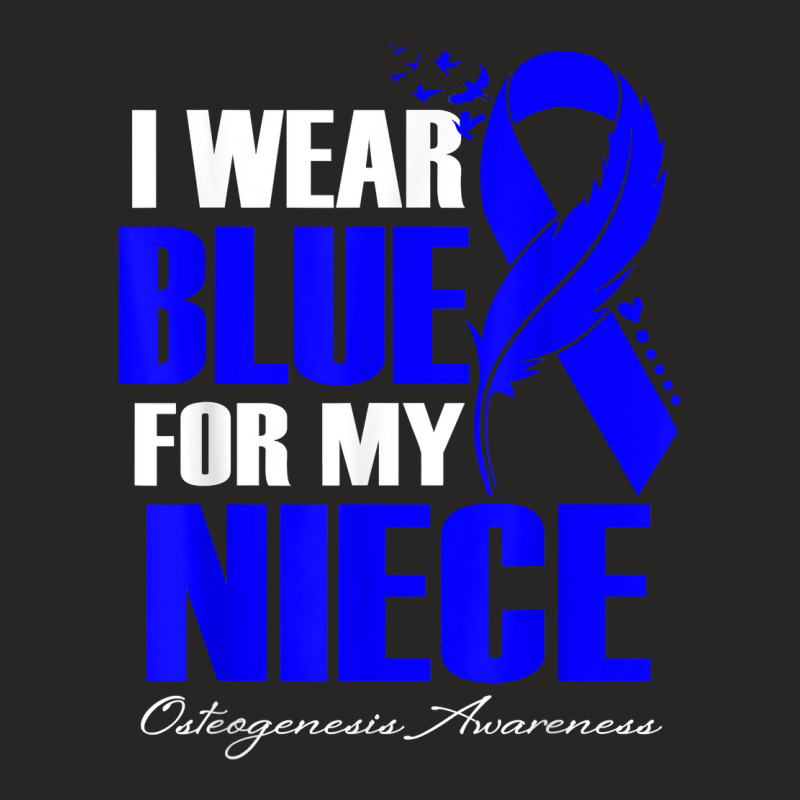 I Wear Blue For My Niece Osteogenesis Awareness Feather T Shirt Ladies Fitted T-Shirt by cm-arts | Artistshot