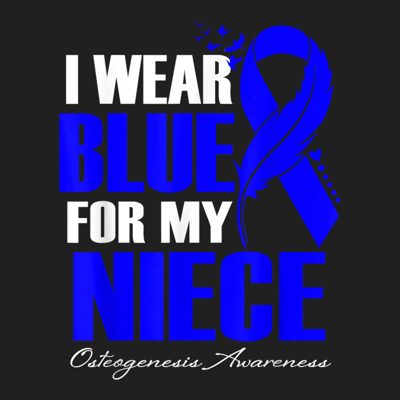 I Wear Blue For My Niece Osteogenesis Awareness Feather T Shirt Ladies Polo Shirt by cm-arts | Artistshot