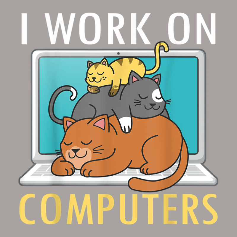 Funny I Work On Computers Cat Shirt Funny Computer Cat Lover Copy Racerback Tank by haxemaxagi | Artistshot