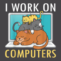 Funny I Work On Computers Cat Shirt Funny Computer Cat Lover Copy Ladies Polo Shirt | Artistshot