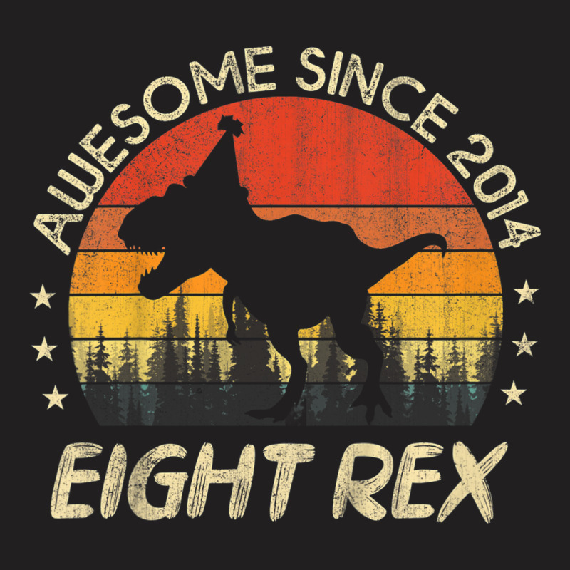 Kids 8 Year Old Gifts Eight Rex 8th Birthday Eighth Dinosaur T-shirt | Artistshot