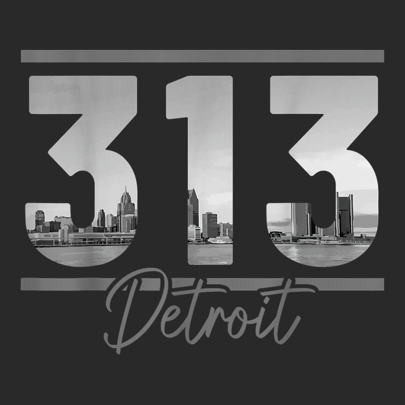 Detroit 313 Area Code Skyline Michigan Vintage T Shirt Printed hat by cm-arts | Artistshot