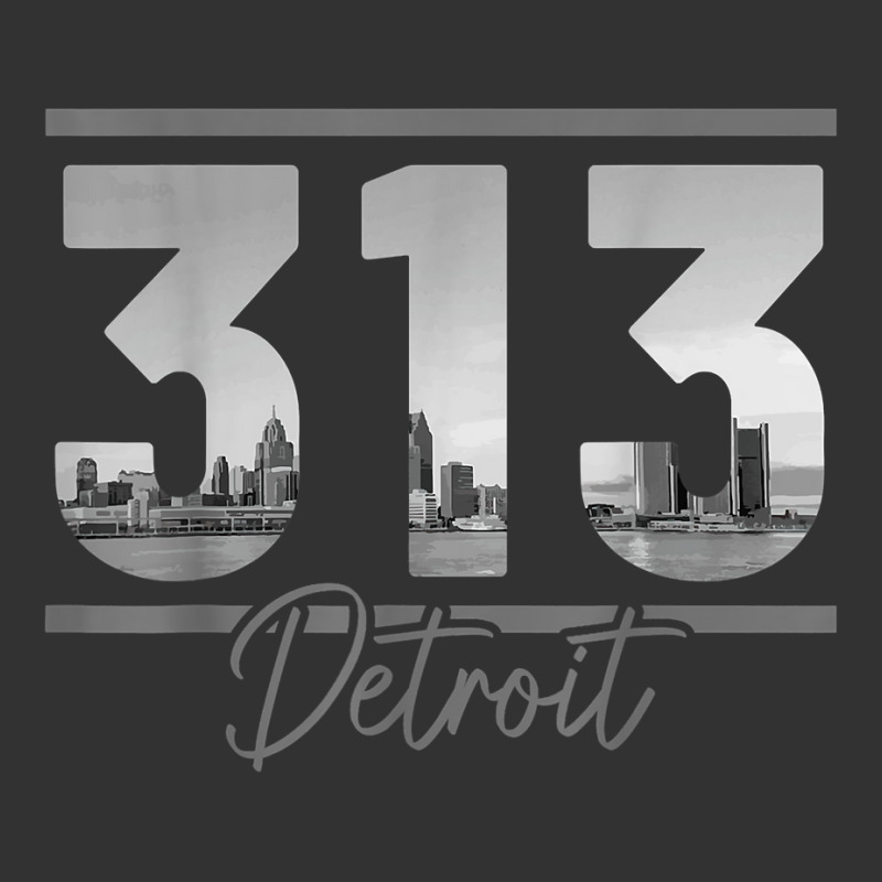 Detroit 313 Area Code Skyline Michigan Vintage T Shirt Baby Bodysuit by cm-arts | Artistshot