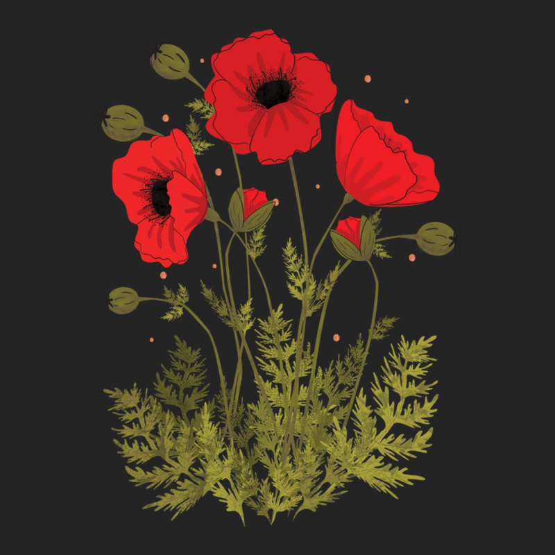 Red Poppies Vector Art 3/4 Sleeve Shirt | Artistshot