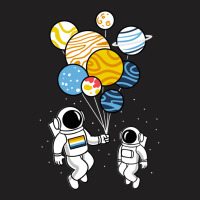 Astronaut Holding Aroace Balloons T-shirt | Artistshot