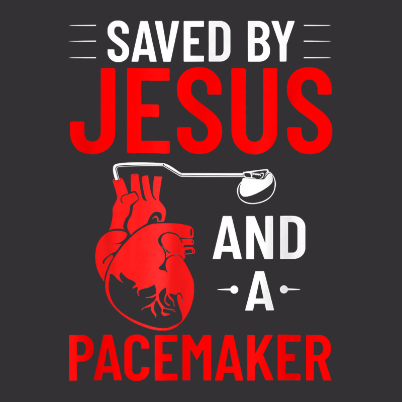 Saved By Jesus And A Pacemaker Heart Disease Awareness Funny T Shirt Vintage Short | Artistshot