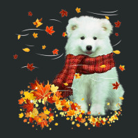 Samoyed Fall Scarf   Dogs Autumn Leaves Women's Triblend Scoop T-shirt | Artistshot