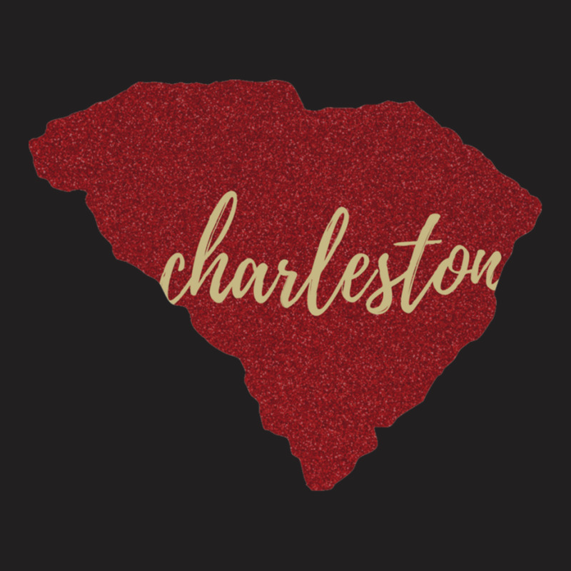 Charleston Maroon Glitter T-Shirt by cm-arts | Artistshot