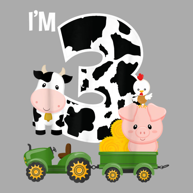 Farm Animals Tractor 3rd Birthday 3 Year Old Birthday Party T-shirt | Artistshot