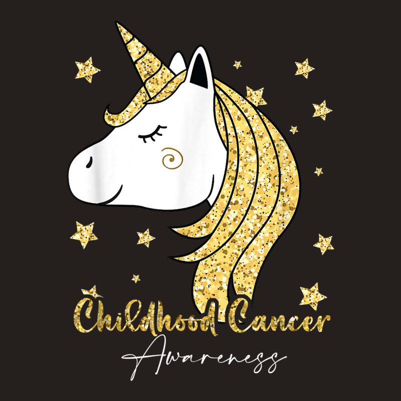 Childhood Cancer Awareness Unicorn Ribbon Twinkle Gold T Shirt Tank Top | Artistshot