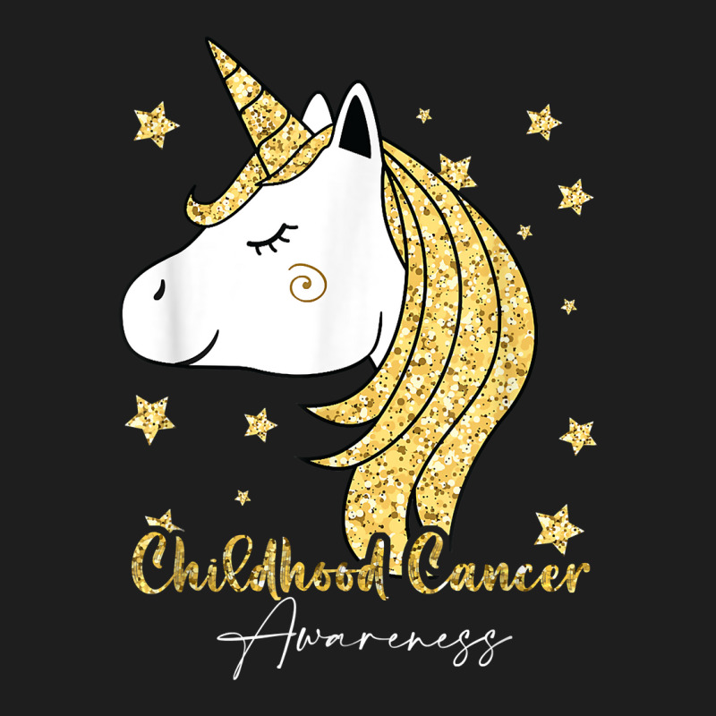 Childhood Cancer Awareness Unicorn Ribbon Twinkle Gold T Shirt Classic T-shirt | Artistshot