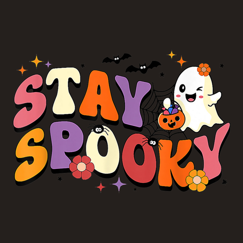 Stay Spooky Cute Ghost Pumpkin Groovy Halloween Women Men Tank Top by Fashlaza | Artistshot