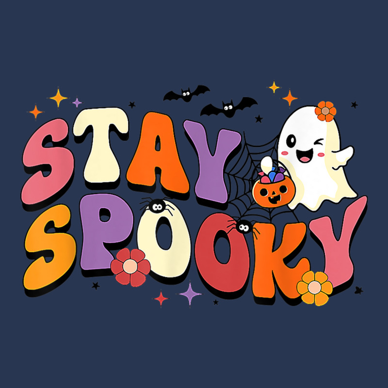 Stay Spooky Cute Ghost Pumpkin Groovy Halloween Women Men Men Denim Jacket by Fashlaza | Artistshot