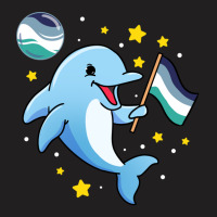 Dolphin In Space Oriented Aroace T-shirt | Artistshot